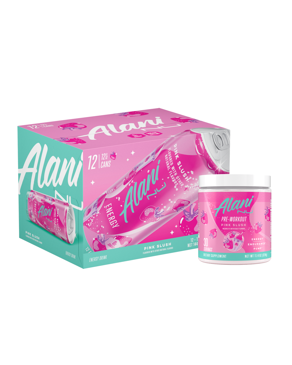 Energy Drink & Pre-Workout - Pink Slush / 12 Pack Energy Drink & 30 Serving Pre-Workout K0 - image 1