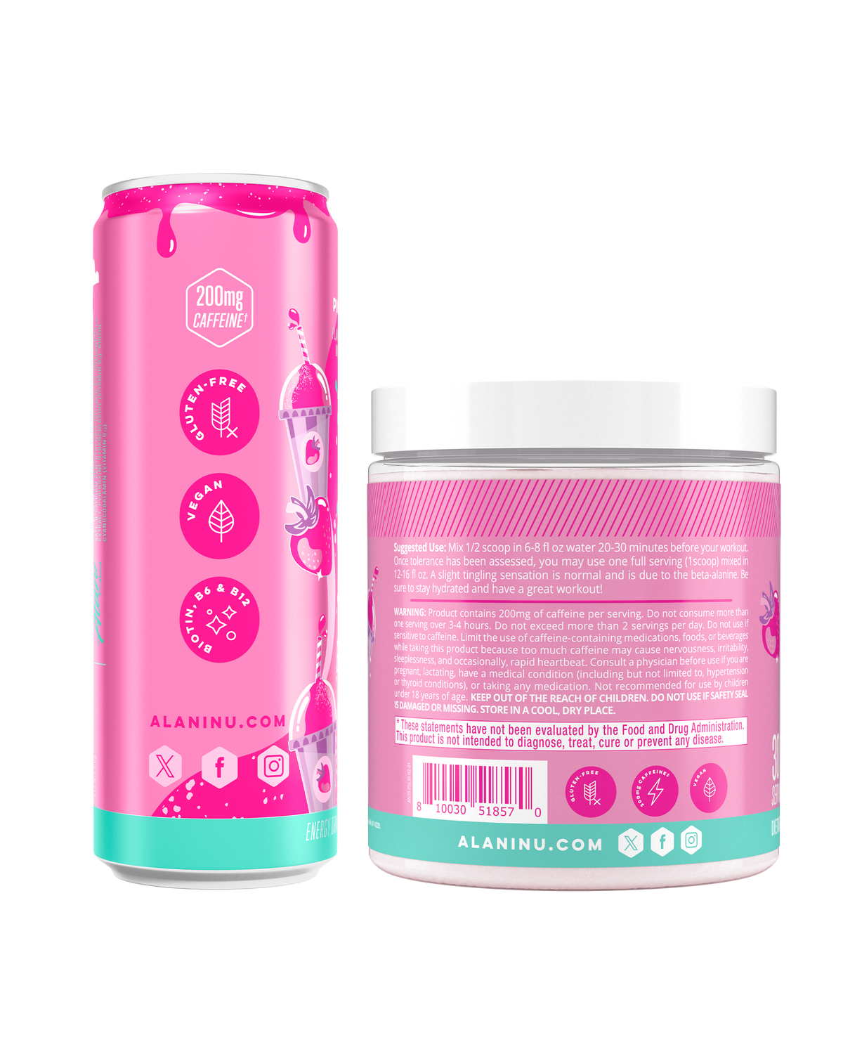 Energy Drink & Pre-Workout - Pink Slush / 12 Pack Energy Drink & 30 Serving Pre-Workout K0 - image 2